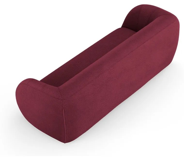 Bordowa sofa z materiału bouclé 230 cm Essen – Cosmopolitan Design