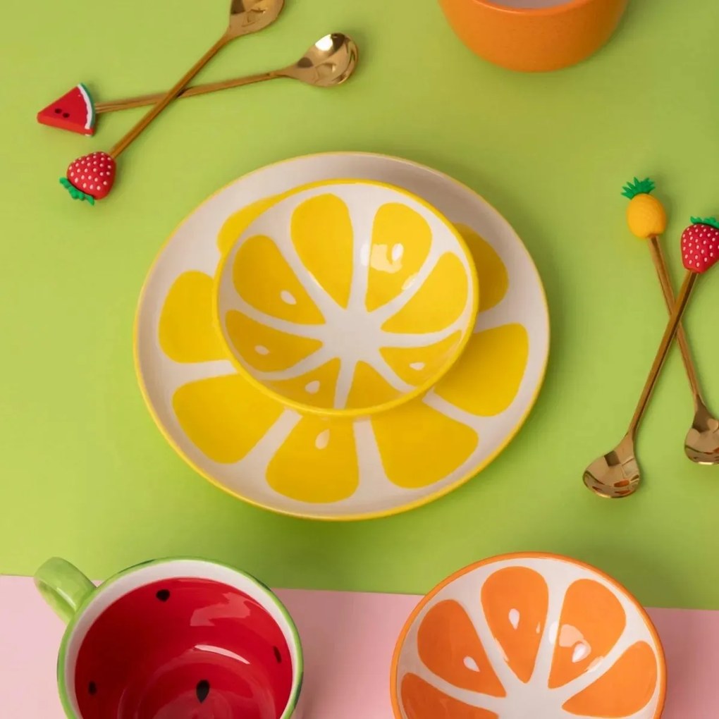 Altom Zestaw ceramicznych misek Tropicana cytryna12,5 cm, 2 szt.