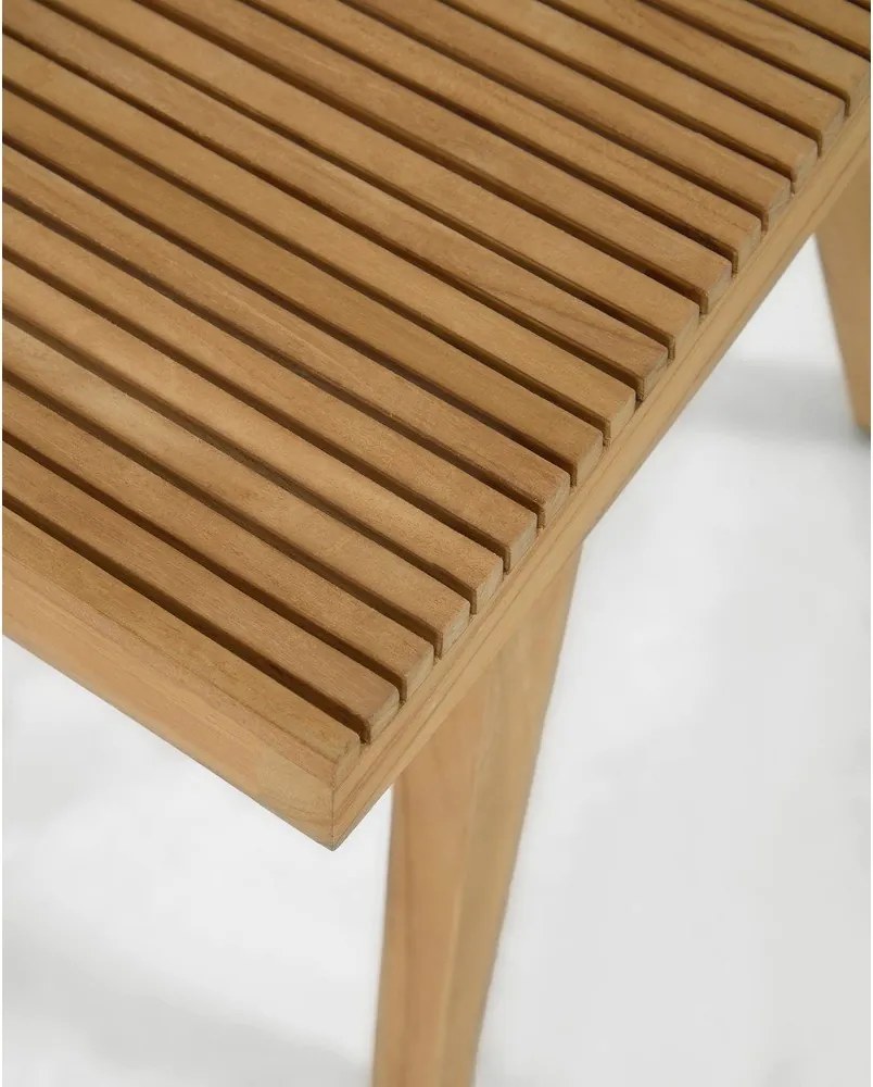 Stołek z litego drewna tekowego w naturalnym kolorze Vicentina – Kave Home