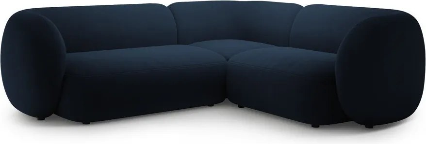 Niebieski aksamitny narożnik (prawostronny/w kształcie litery L) Kate – Micadoni