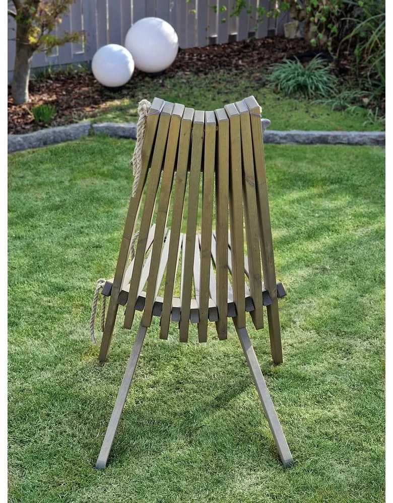 Szary drewniany fotel ogrodowy Falun – Garden Pleasure