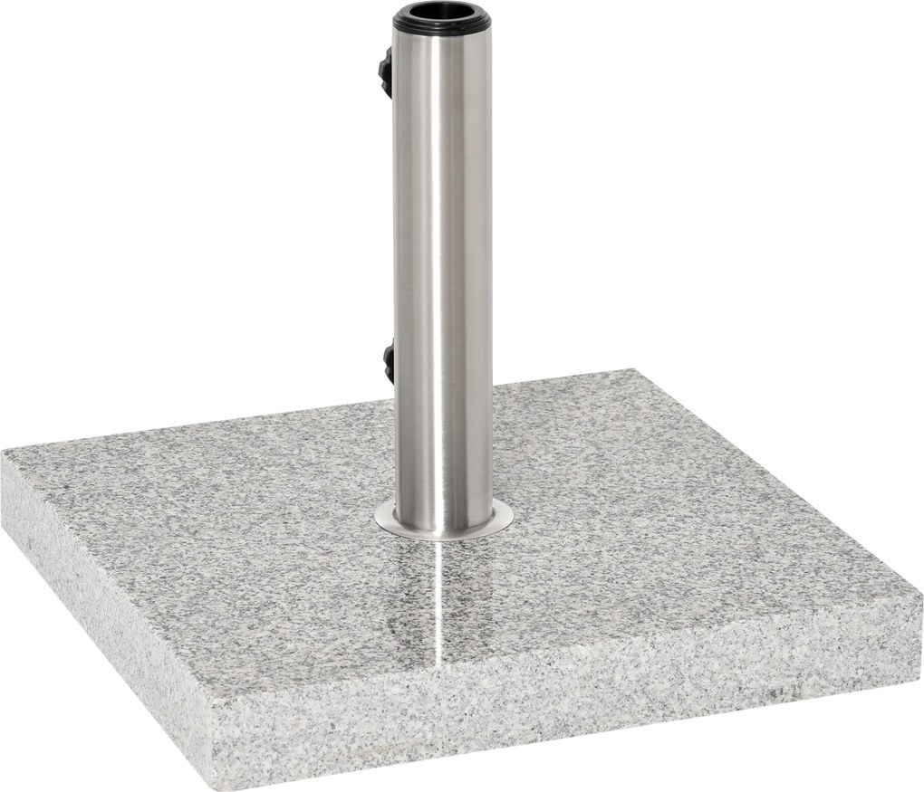 Outsunny Podstawa Parasola Ogrodowego Marmurowa Stabilna Elegancka 40x40x36cm Odporna na Warunki Pogodowe Szara | Aosom PL