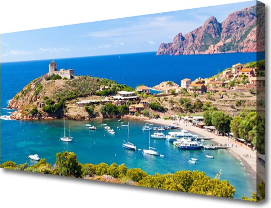 Obraz drukowany na płótnie Rajska Zatoka u Podnóża Gór