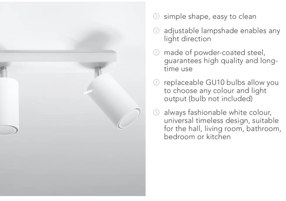 Biała lampa sufitowa Sollux Etna 3