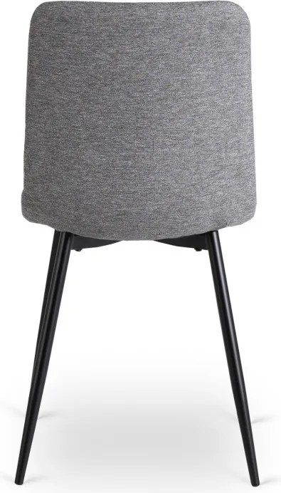 Zestaw Stół Okrągły Rozkładany HARRY 102-142 cm Dąb Artisan/Czarny i 4 Krzesła Tapicerowane ROBIN 2 Szare Nowoczesne