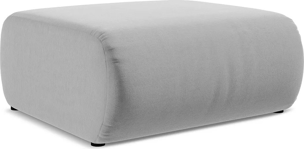 Pufa - z tkaniny welwetowej - szary - EKAHI