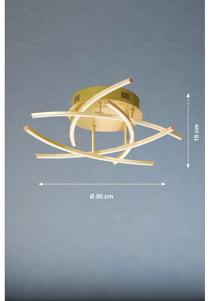 Lampa sufitowa LED w kolorze złota ze zdalnym sterowaniem i ściemniaczem Cross TW – Fischer &amp; Honsel