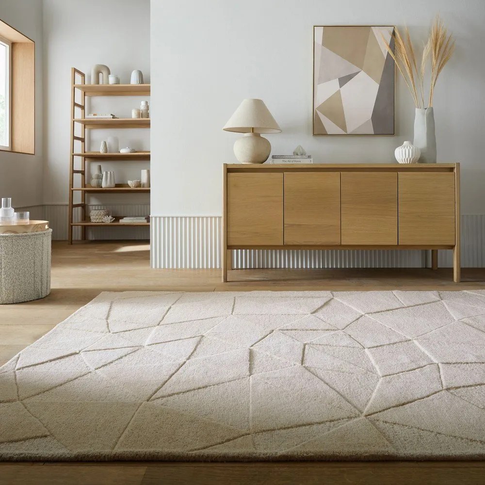 Beżowy wełniany dywan tkany ręcznie 200x290 cm Shard – Flair Rugs