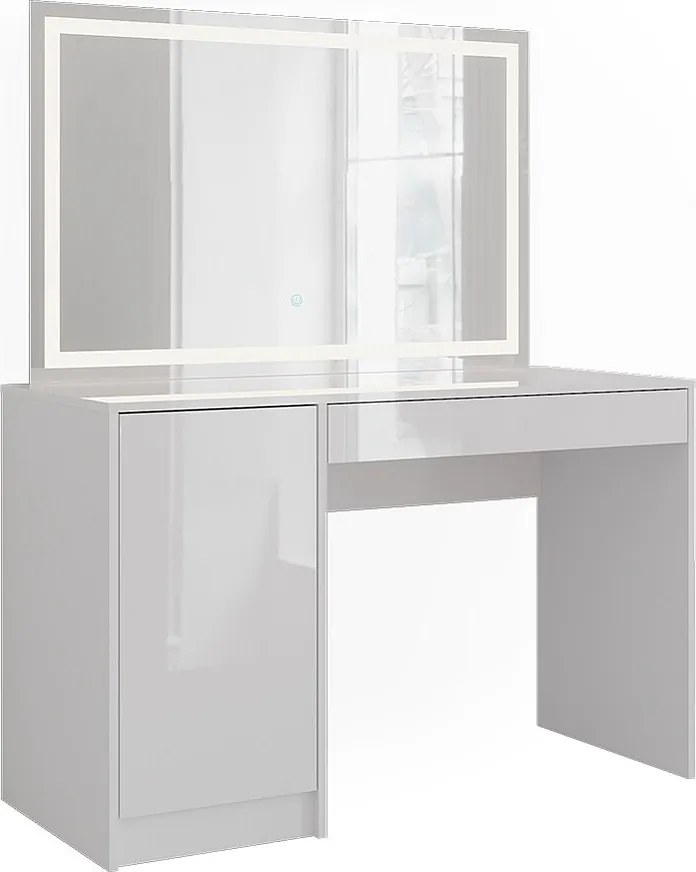 Stół toaletowy biały/biały wysoki połysk 119.8x50.1x76 sherry