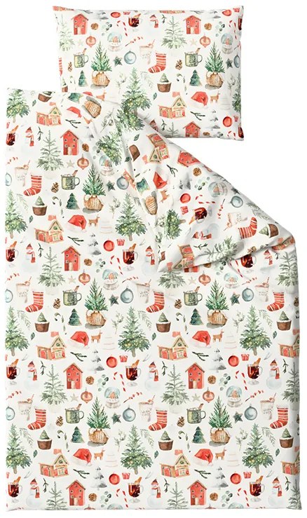 PrzytulneMieszkanie.pl PrzytulneMieszkanie.pl Pościel z mikrofibry FESTIVE MAGIC w kolorze białym Rozmiar pościeli: 2 szt 70 x 90 cm | 200 x 220 cm