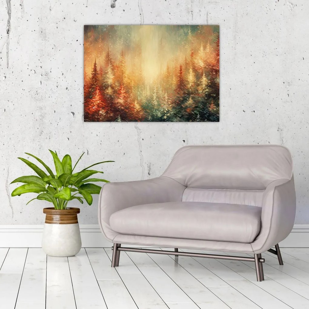 Obraz - Malowanie lasów (70x50 cm)
