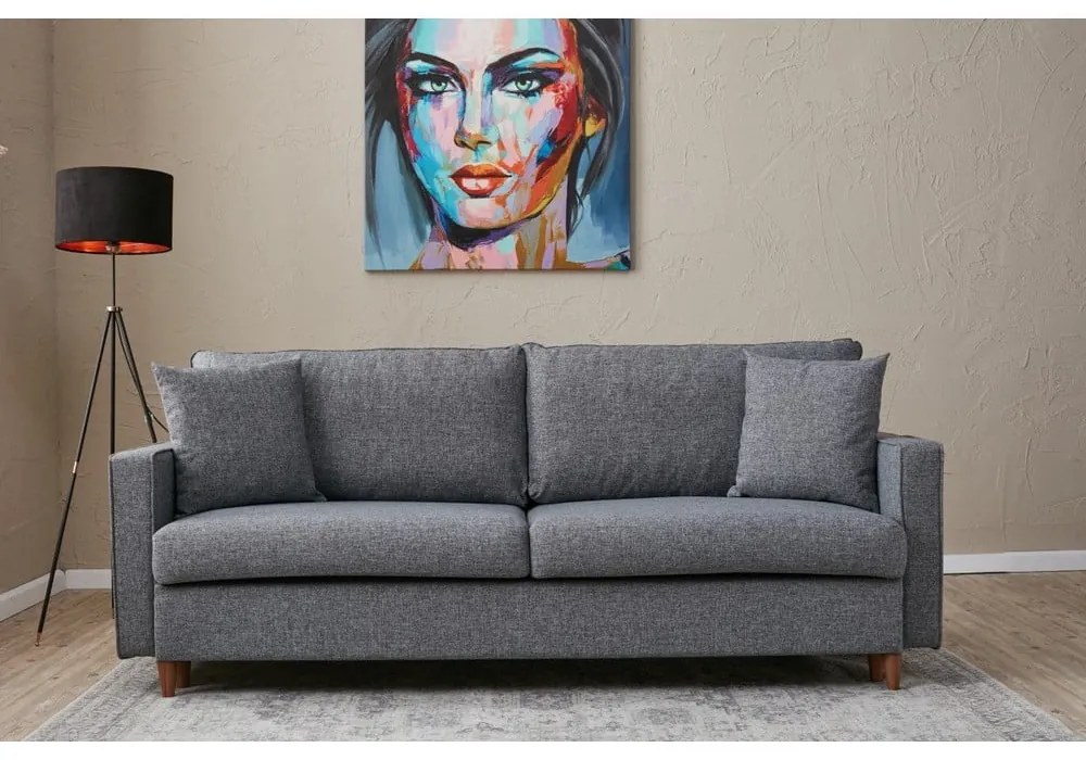 Ciemnoszara rozkładana sofa 210 cm Eva – Balcab Home