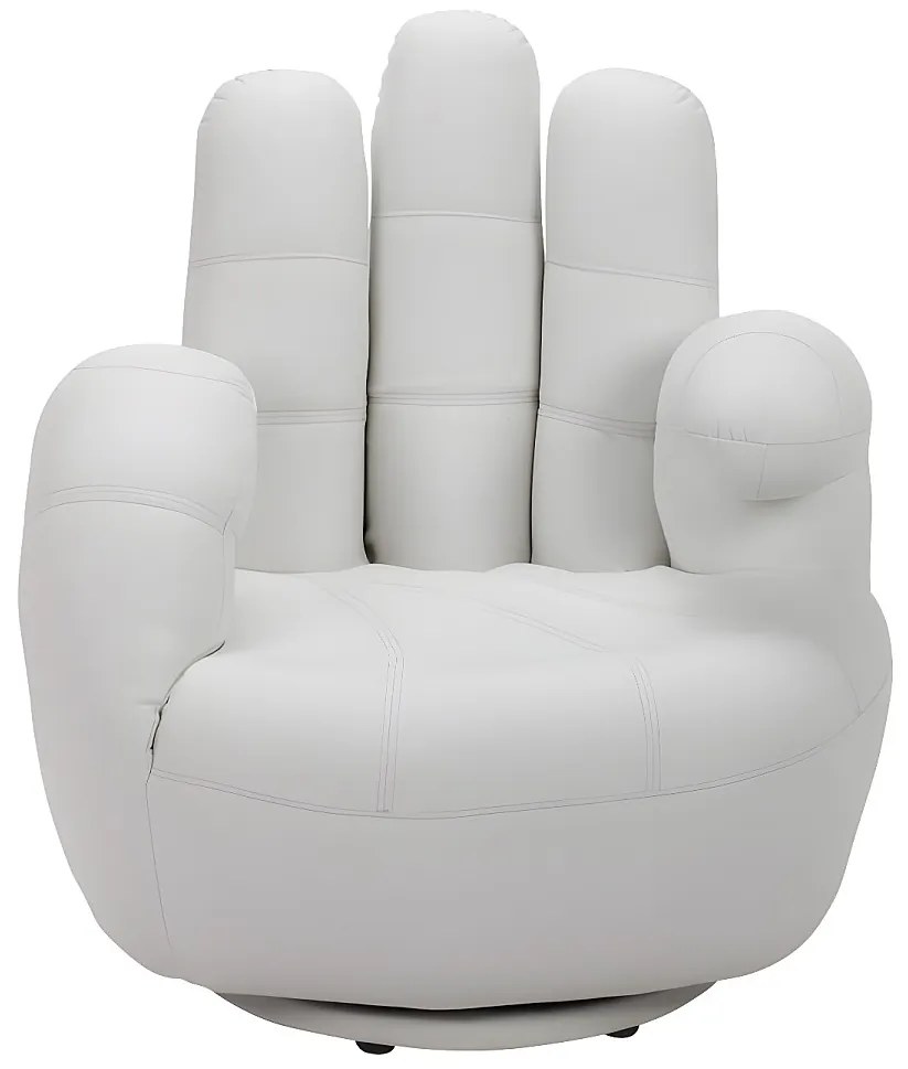 Fotel obrotowy w kształcie dłoni CATCHY z ekoskóry - Biały