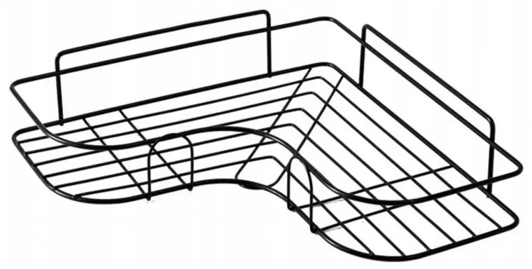 Narożna półka łazienkowa bez wiercenia NEO, czarna