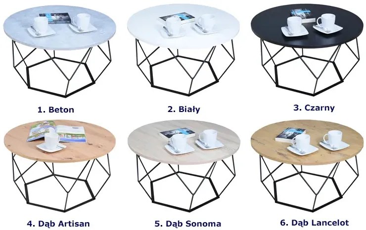 Nowoczesny stolik kawowy beton - Liliana 4X