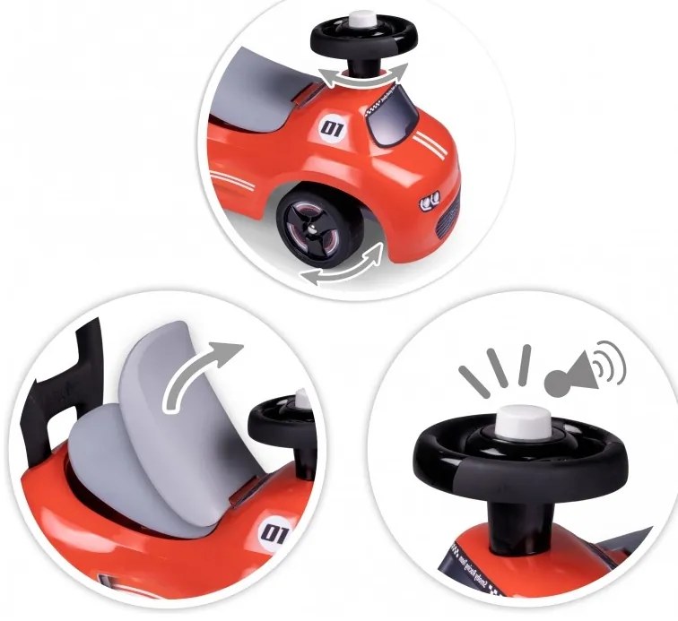 Smoby czerwony jeździk z klaksonem ride-on