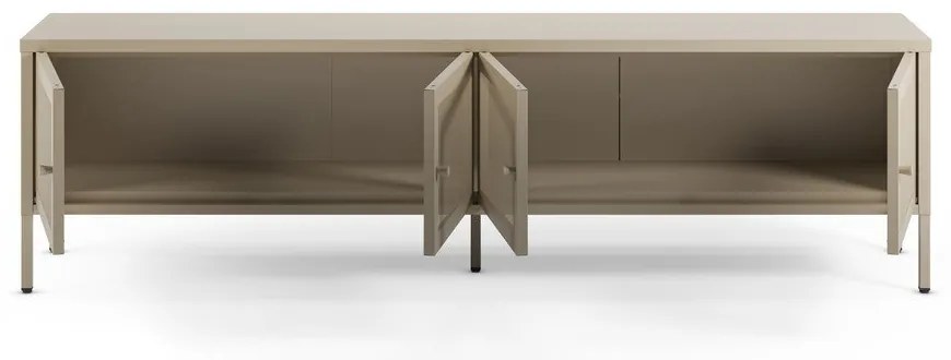 Kremowa metalowa szafka pod TV 160x50x35 cm Fayna – Marckeric