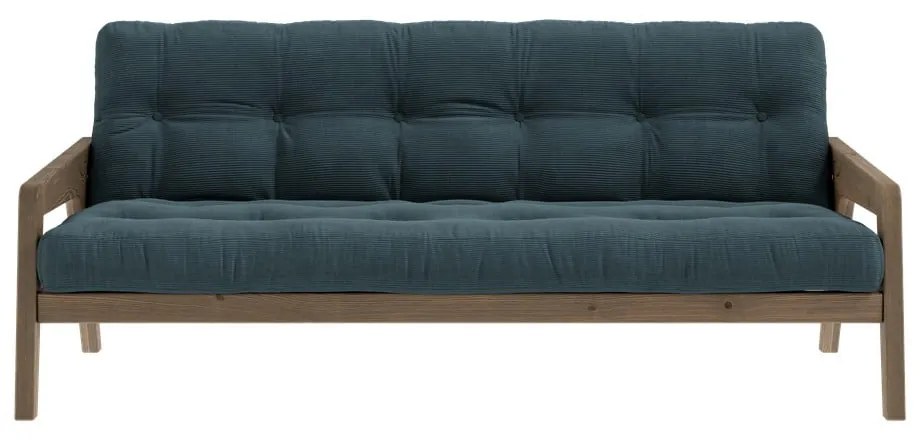 Niebieska sztruksowa rozkładana sofa 204 cm Grab – Karup Design