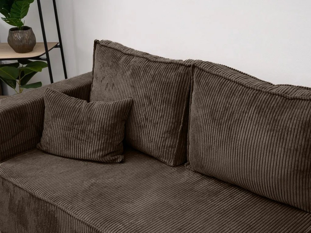 Rozkładana narożna sofa SMART COSARO ciemnobrązowa, dwustronna + 2 poduszki GRATIS