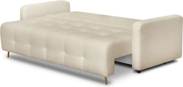 Sofa z Funkcją Spania SEUL Rozkładana Dwuosobowa Beżowa Boucle Nowoczesna