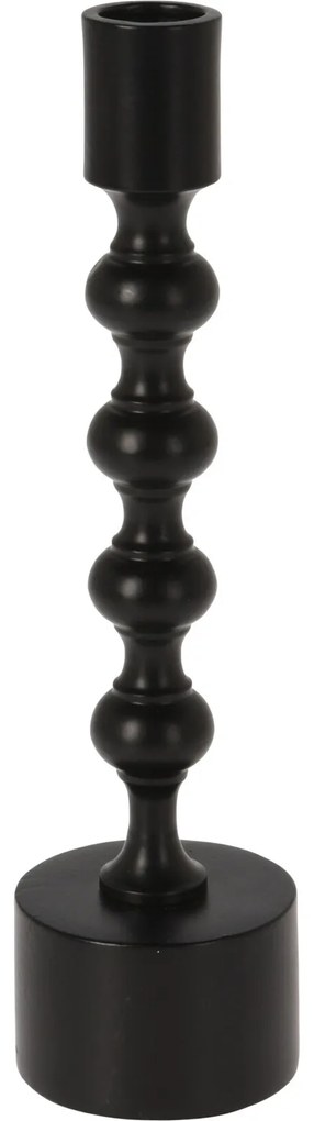 Czarny świecznik, aluminium, 23 cm