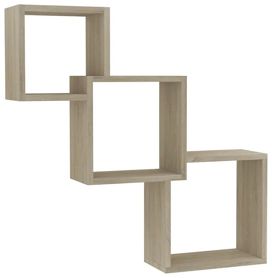 Zestaw modułowych półek ściennych w kolorze dębu L4-R06
