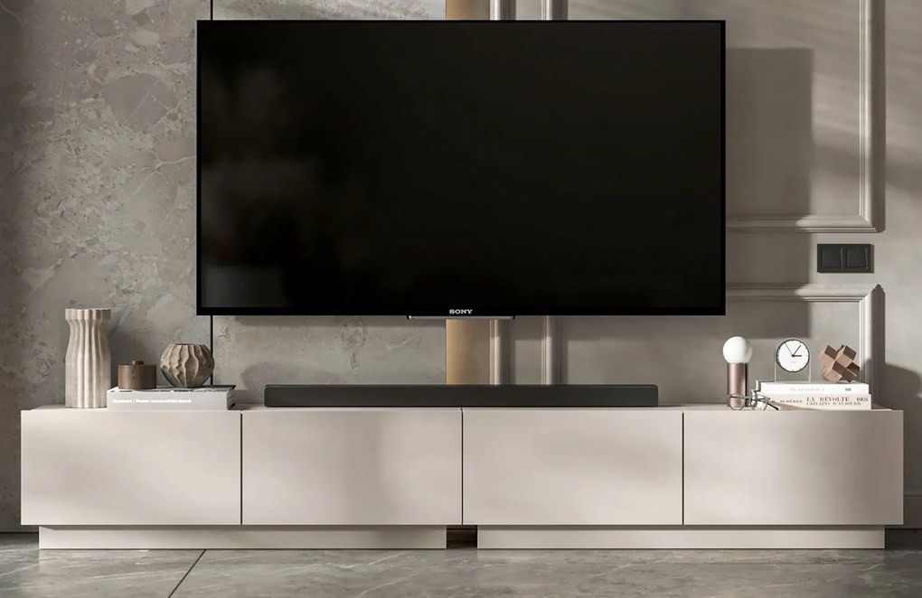 Podwójna szafka RTV Enjoy 240 cm, wisząco stojąca, kaszmir mat