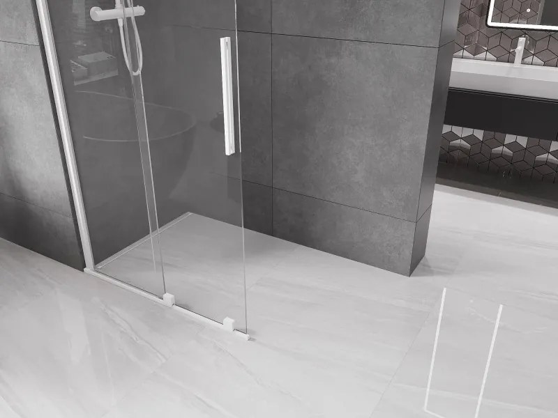 Mexen Velar ścianka prysznicowa rozsuwana Walk-in 120 x 200 cm, transparent 8 mm, biała - 871-120-000-03-20