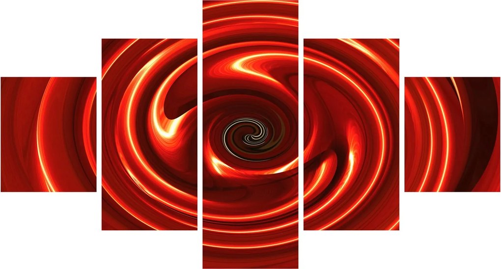Abstrakcyjny obraz - czerwona spirala (125x70 cm)