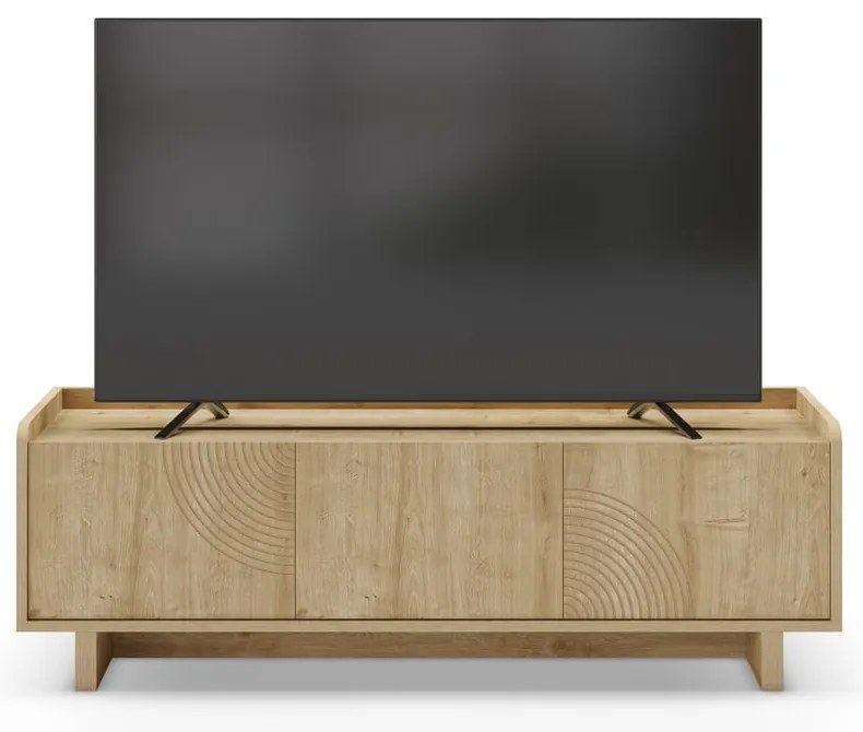 Szafka pod TV w dekorze dębu w naturalnym kolorze 140x45x40 cm Daira – Marckeric