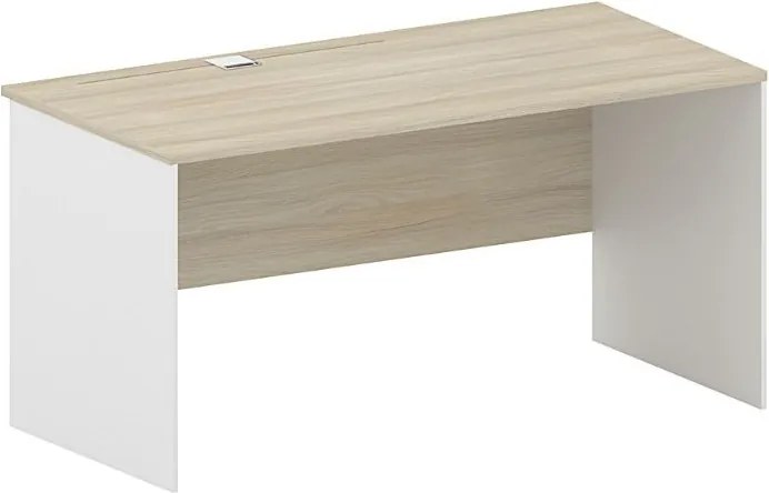 Biurko biurowe FUTURE, 170x80 cm, biały/dąb naturalny