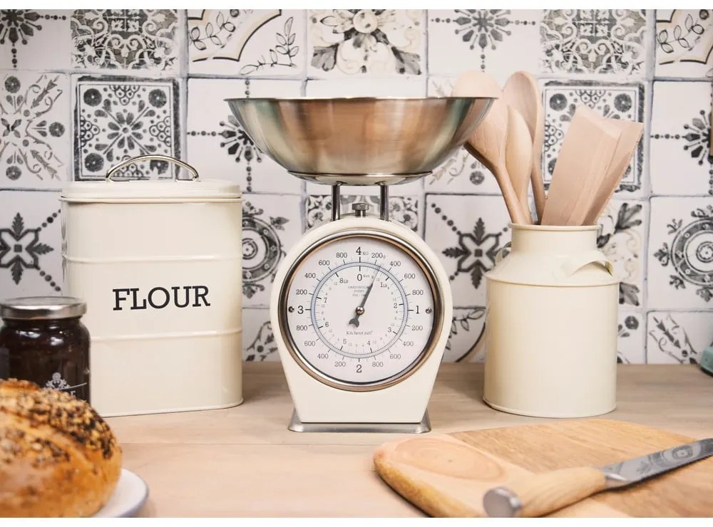 Kremowa waga kuchenna Kitchen Craft Living Nostalgia, nośność 4 kg