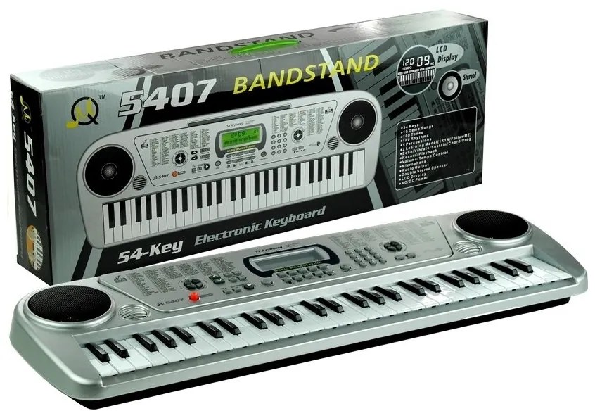 Keyboard mq5407 organy 54 klawisze lcd ładowarka