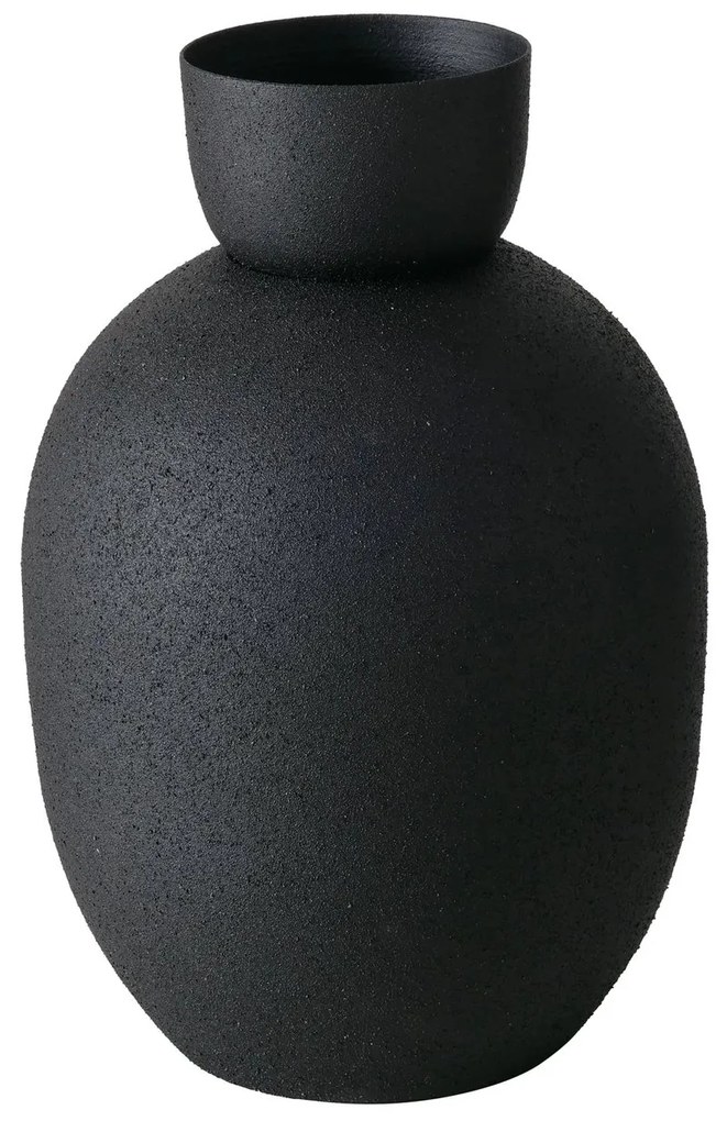 Czarny wazon metalowy MAYNAR, 17 cm