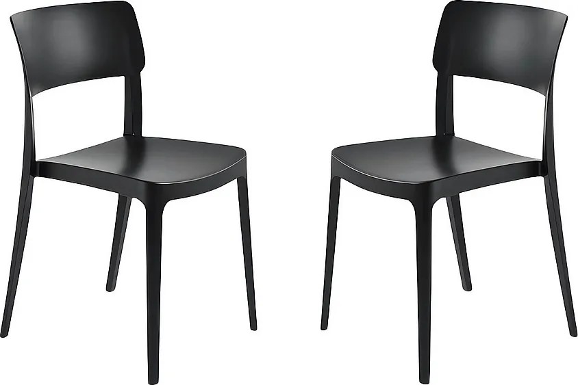 Zestaw 4 czarnych krzeseł do układania w stosy „Maribela” z polipropylenu cm 50x51 81h