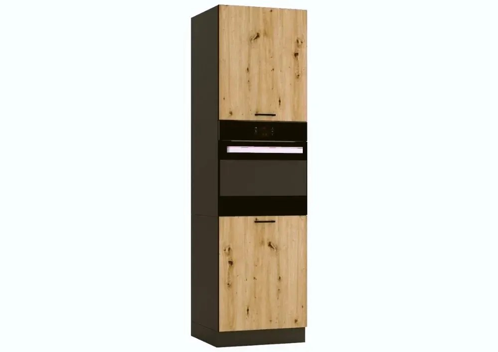 Szafka pod piekarnik ANIKA D60PK/2133 P/L grafitowa/dąb artisan STOLKAR