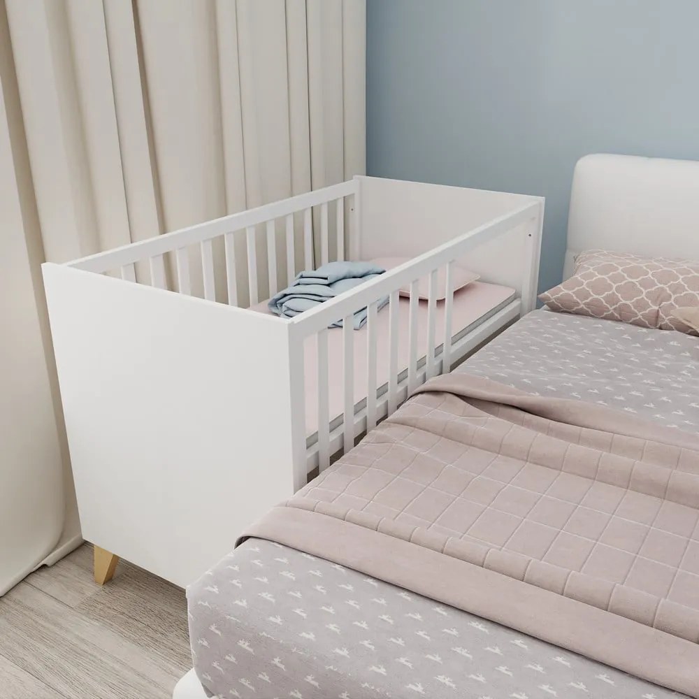 Białe łóżeczko 60x120 cm Léon – Roba