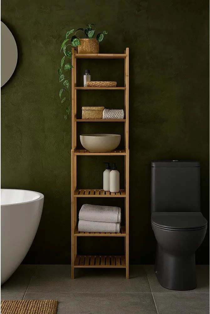 Bambusowy regał łazienkowy w naturalnym kolorze 40x154 cm Skaren – Bonami Essentials