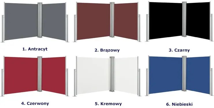 Niebieska zwijana markiza boczna A3-A14