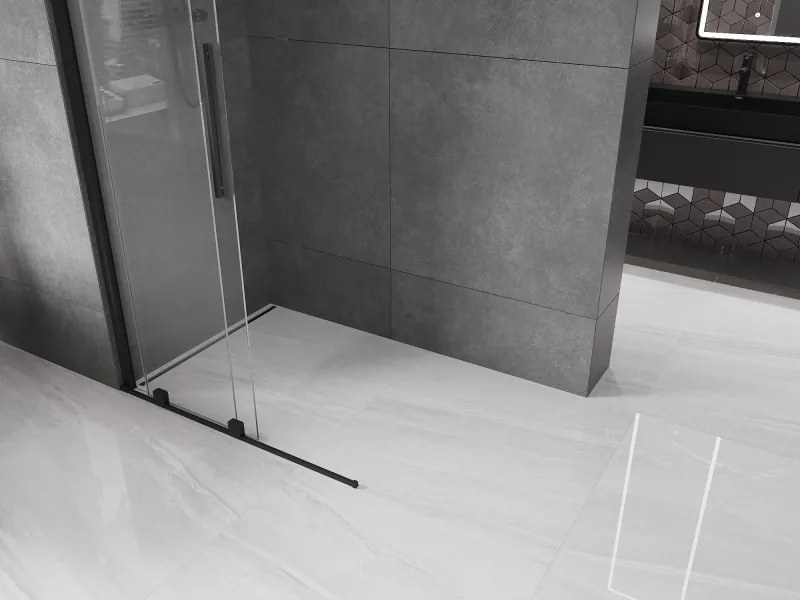Mexen Velar ścianka prysznicowa rozsuwana Walk-in 85 x 200 cm, transparent 8 mm, czarna - 871-085-000-03-70