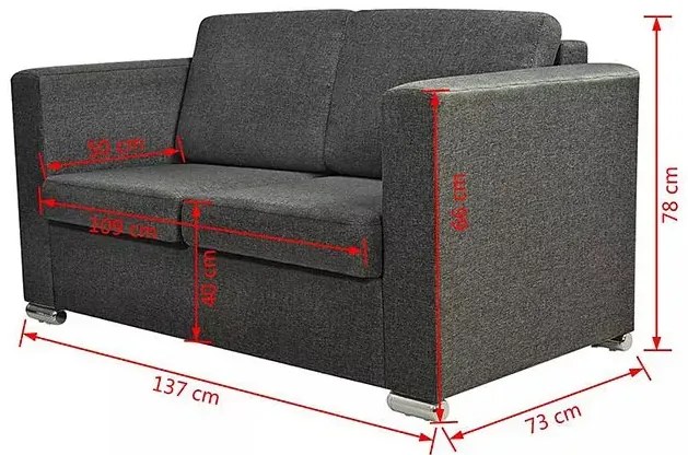 Dwuosobowa ciemnoszara sofa loftowa P0-P34