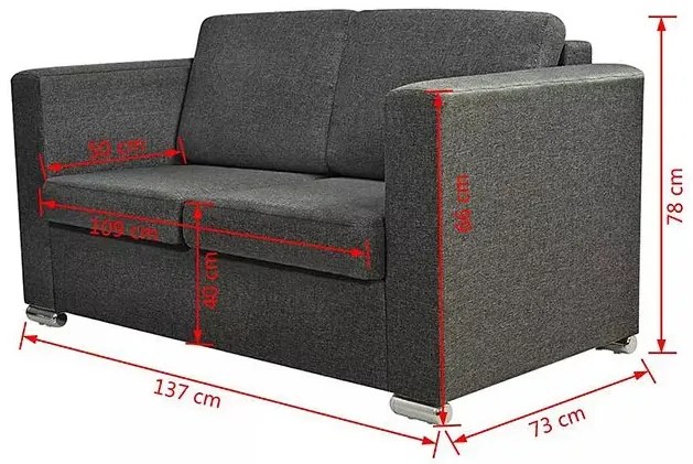Dwuosobowa ciemnoszara sofa loftowa - Telva 2Q