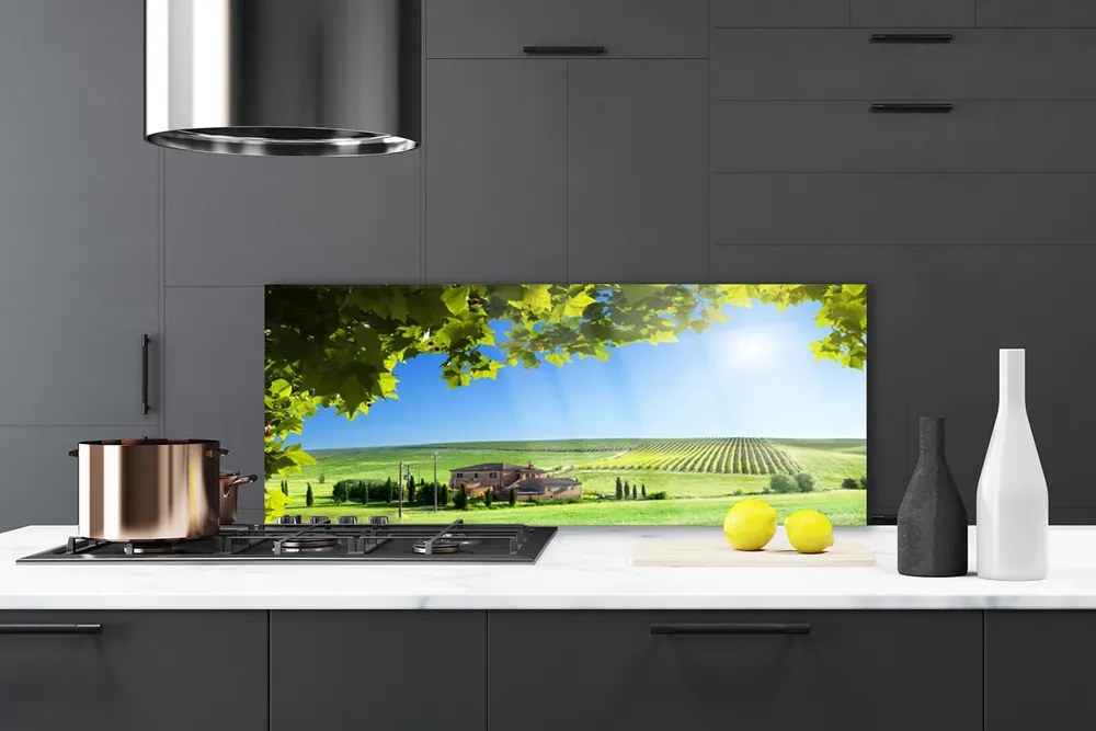 Panel Szklany Jesienne Pole pełne Liści