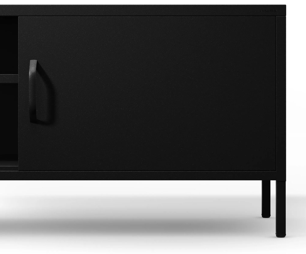 Szafka RTV metalowa szeroka XL na nóżkach czarna, 1700x400x500 mm: ROSARIA