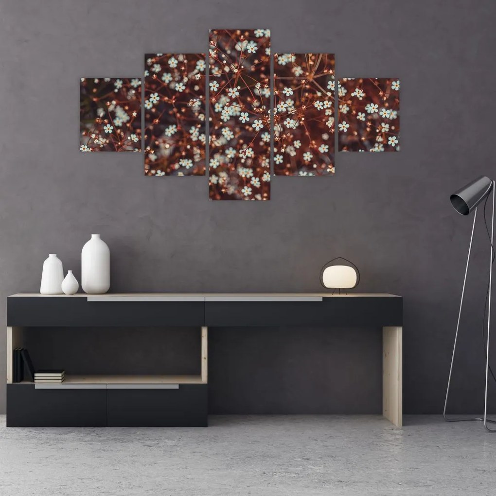 Obraz kwiatu niezapominajki (125x70 cm)