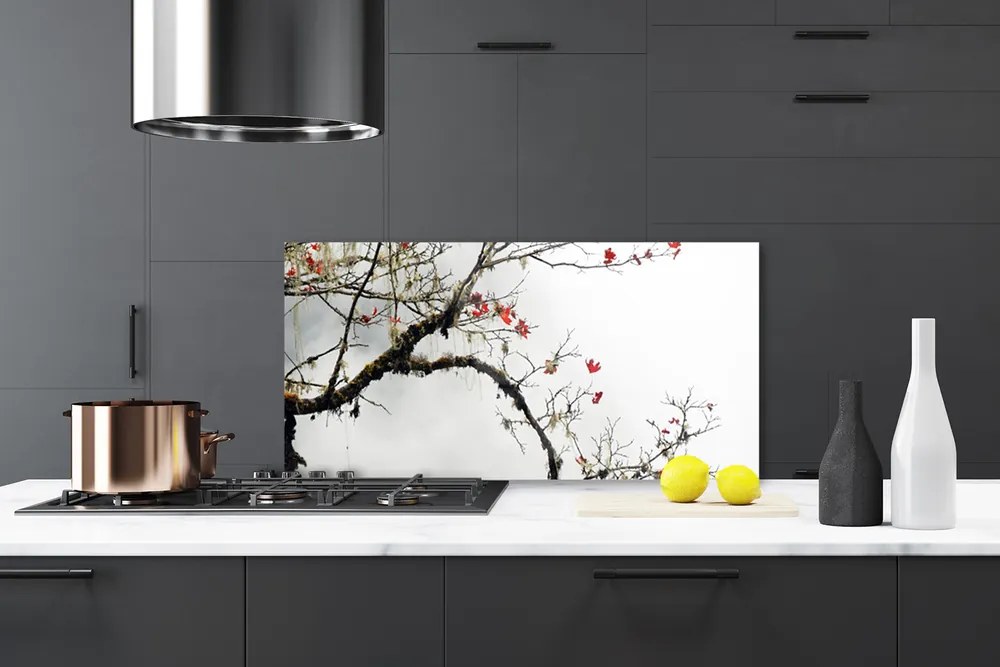 Panel Szklany do Kuchni Kwitnąca Gałązka Jabłoni