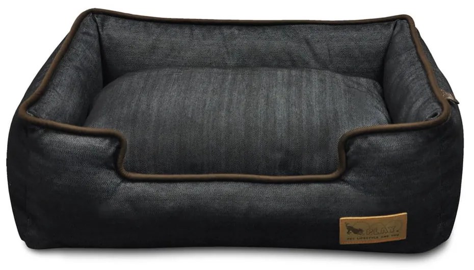 Ciemnoniebieskie legowisko dla psów 80x60 cm Lounge Bed Denim Medieval Blue / Dark Chocolate M – P.L.A.Y.