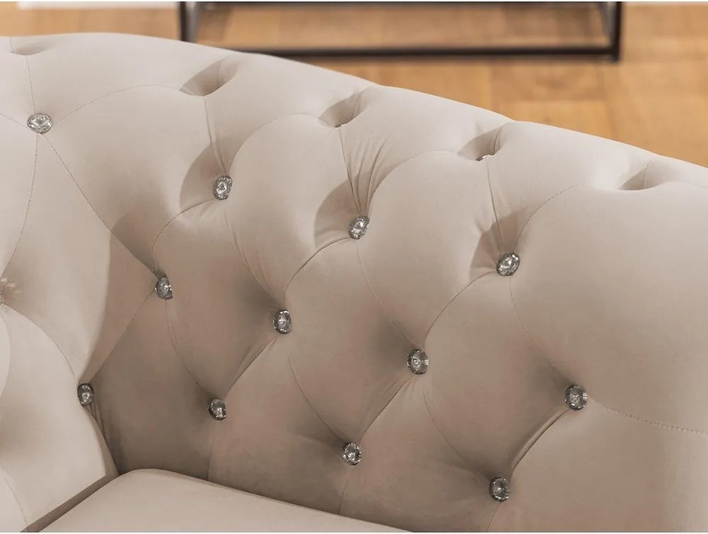 Beżowy aksamitny rozkładany narożnik (lewostronny/w kształcie litery L) York Blik – Ropez