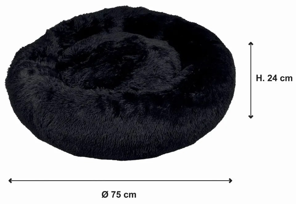 Czarne legowisko dla psów ø 75 cm – Love Story