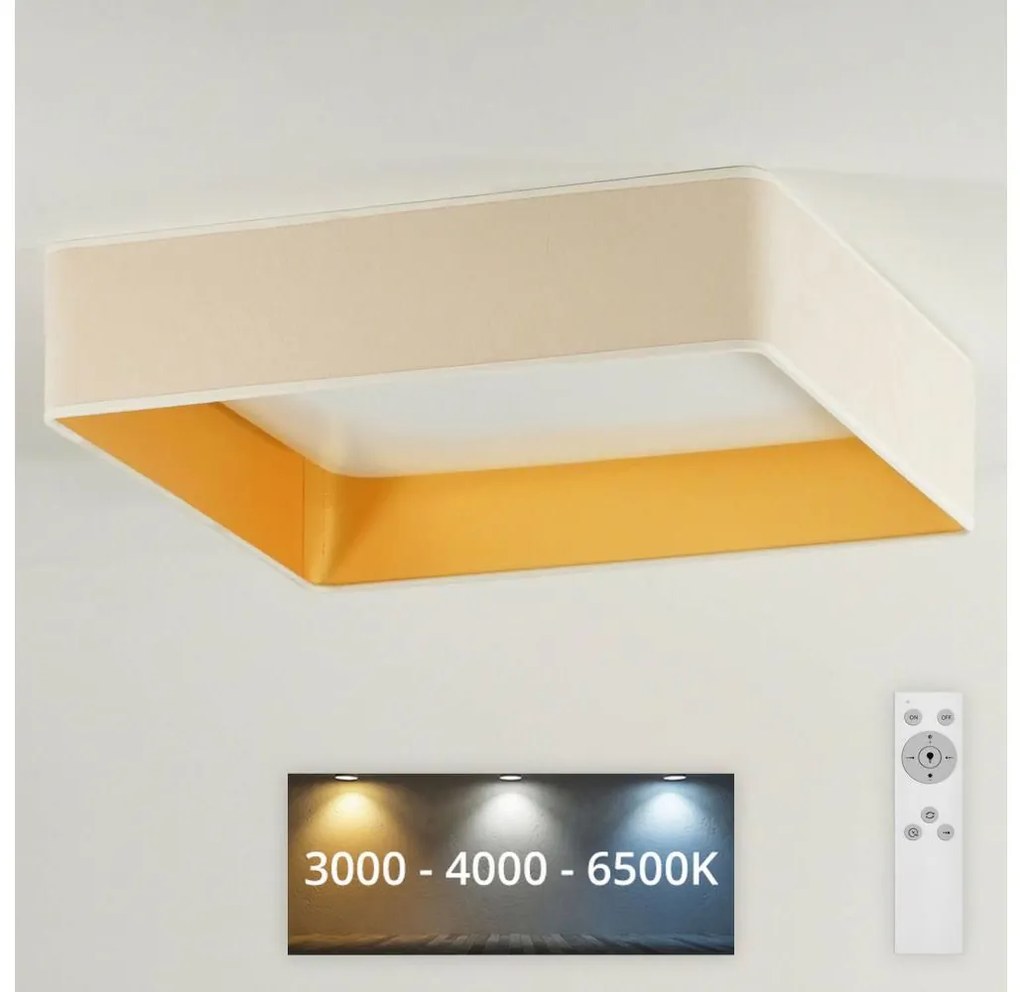 Brilagi - Oświetlenie ściemnialne LED VELVET SQUARE LED/24W/230V + pilot kremowe